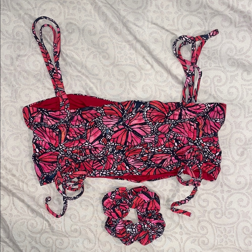 Toluca Adjustable Butterfly Bikini Top & Matching Scrunchie